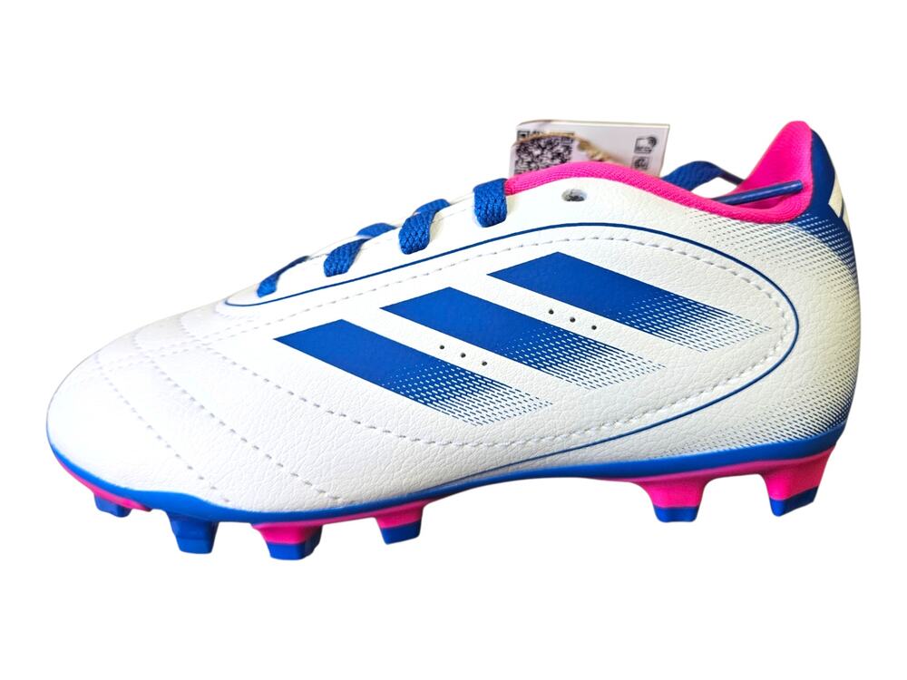 NEW Adidas Goletto IX FG/MG Kids Soccer Cleats White Blue Pink 11K JI4685